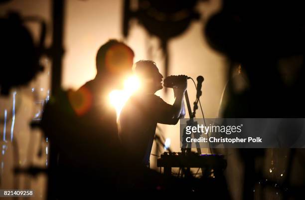 Atticus Ross and Trent Reznor of Nine Inch Nails perform onstage on day 3 of FYF Fest 2017 at Exposition Park on July 23, 2017 in Los Angeles,...
