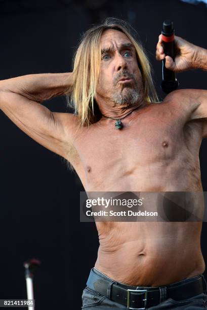 Singer Iggy Pop performs onstage during FYF Fest on July 23, 2017 in Los Angeles, California.