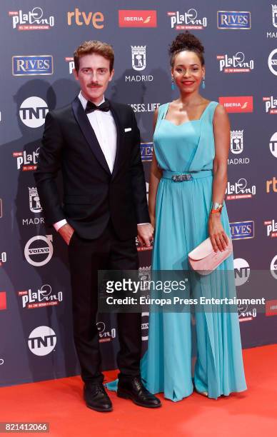 Victor Clavijo and Montse Pla attend Platino Awards 2017 at La Caja Magica on July 22, 2017 in Madrid, Spain.