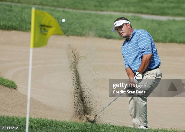 Vance Veazey chips onto the fifth green during the first round of the Cox Classic Presented by Chevrolet held at Champions Run on July 31, 2008 in...