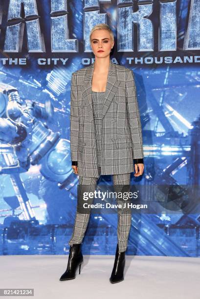 Cara Delevingne attends the photocall of "Valerian and The City of a Thousand Planets" at The Langham Hotel on July 24, 2017 in London, England.