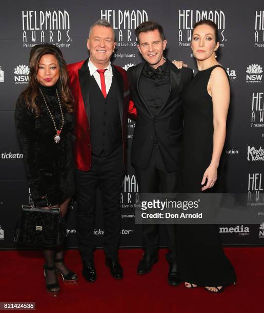 Jane Barnes, Jimmy Barnes, David Campbell and Lisa Campbell arrive ahead of the 17th Annual Helpmann Awards at Lyric Theatre, Star City on July 24,...