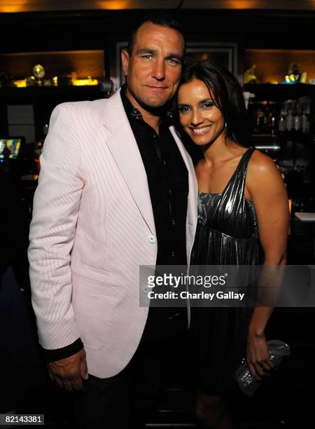 Actor Vinnie Jones and actress Leonor Varela attend the after-party following a special screening of The Weinstein Company's "Hell Ride" at the...