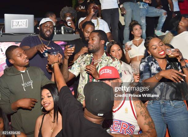 Meek Mill attends His Album release Party for "Wins and Losses" at Compound on July 23, 2017 in Atlanta, Georgia.