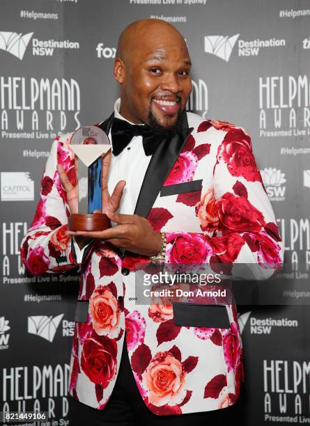 Michael James Scott wins award for Best Actor in a Supporting role at the17th Annual Helpmann Awards at Lyric Theatre, Star City on July 24, 2017 in...