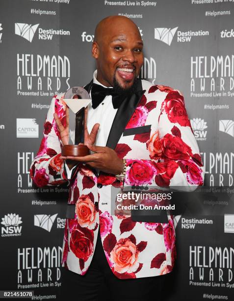 Michael James Scott wins award for Best Actor in a Supporting role at the17th Annual Helpmann Awards at Lyric Theatre, Star City on July 24, 2017 in...