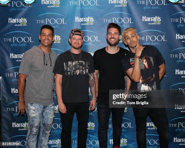 July 22: Erik-Michael Estrada, Trevor Penick, Jacob Underwood, and Dan Miller of O-Town performs at The Pool After Dark at Harrah's Resort on...