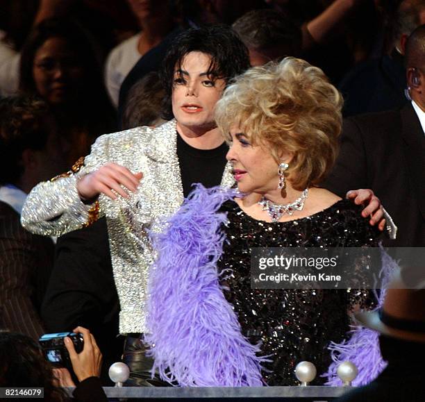 Michael Jackson and Elizabeth Taylor arrive for taping of Michael Jackson's 30th Anniversary Celebration at Madison Square Garden.