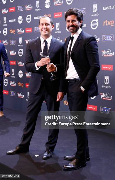 Hernan Zin is seen at Platino Awards winners press room at La Caja Magica on July 22, 2017 in Madrid, Spain.