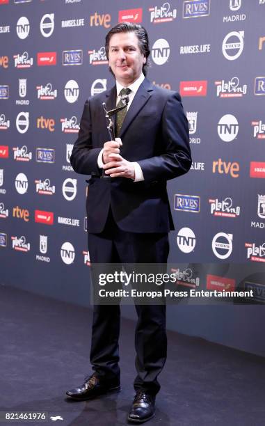 Andres Drupat is seen at Platino Awards winners press room at La Caja Magica on July 22, 2017 in Madrid, Spain.