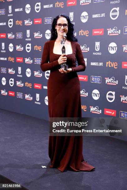 Sonia Braga is seen at Platino Awards winners press room at La Caja Magica on July 22, 2017 in Madrid, Spain.