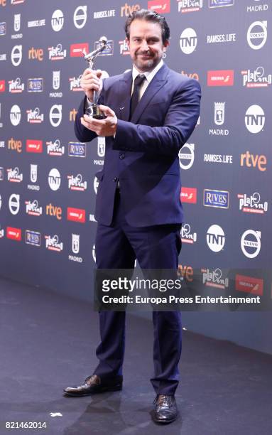 Lorenzo Vigas is seen at Platino Awards winners press room at La Caja Magica on July 22, 2017 in Madrid, Spain.