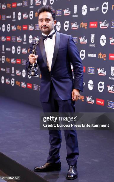 Juan Antonio Bayona is seen at Platino Awards winners press room at La Caja Magica on July 22, 2017 in Madrid, Spain.