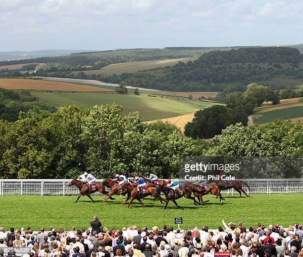 Sixties Icon ridden by Johnny Murtagh lead to win the Coutts Glorious Stakes run at Goodwood Racecourse on August 1, 2008 in Goodwood, England. Today...