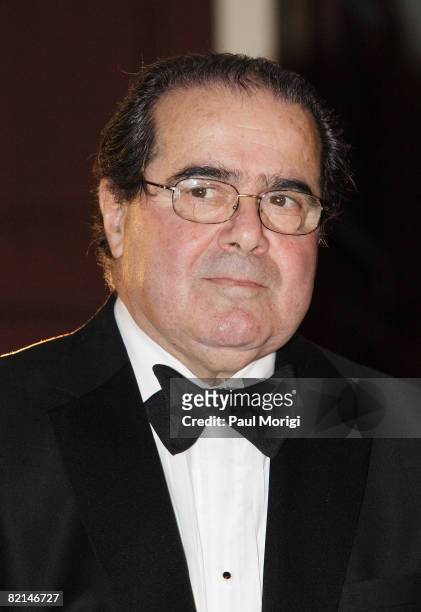 Supreme Court Justice Antonin Scalia arrives at the NIAF 32nd Anniversary Awards Gala at the Hilton Washington & Towers on October 13 in Washington,...