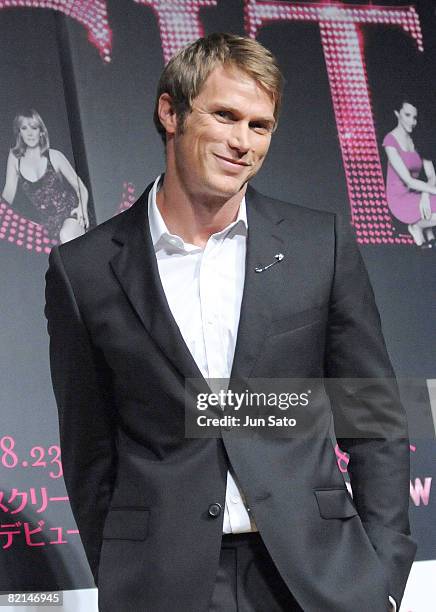 Actor Jason Lewis promotes the film "Sex And The City" at Roppongi Academy Hills on July 31, 2008 in Tokyo, Japan. The film will open on August 23 in...