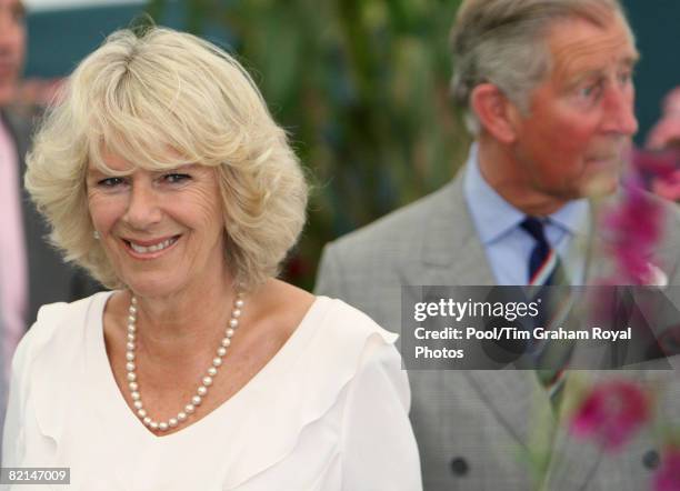 Prince Charles, Prince of Wales and Camilla, Duchess of Cornwall at the Sandringham Flower Show on July 30, 2008 in Norfolk, England.