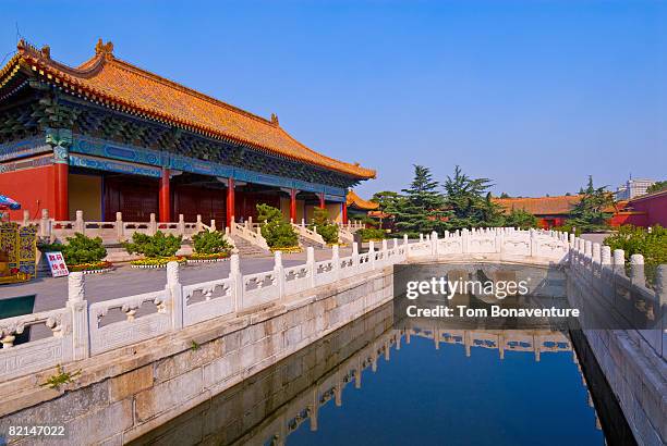 halberd gate in forbidden city beijing - halberd stock pictures, royalty-free photos & images