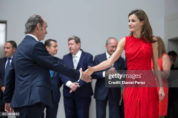 Queen Letizia of Spain inaugurates the annual meeting with director of Cervantes Institutes at Museo Ruso San Petersburgo on July 24, 2017 in Malaga,...