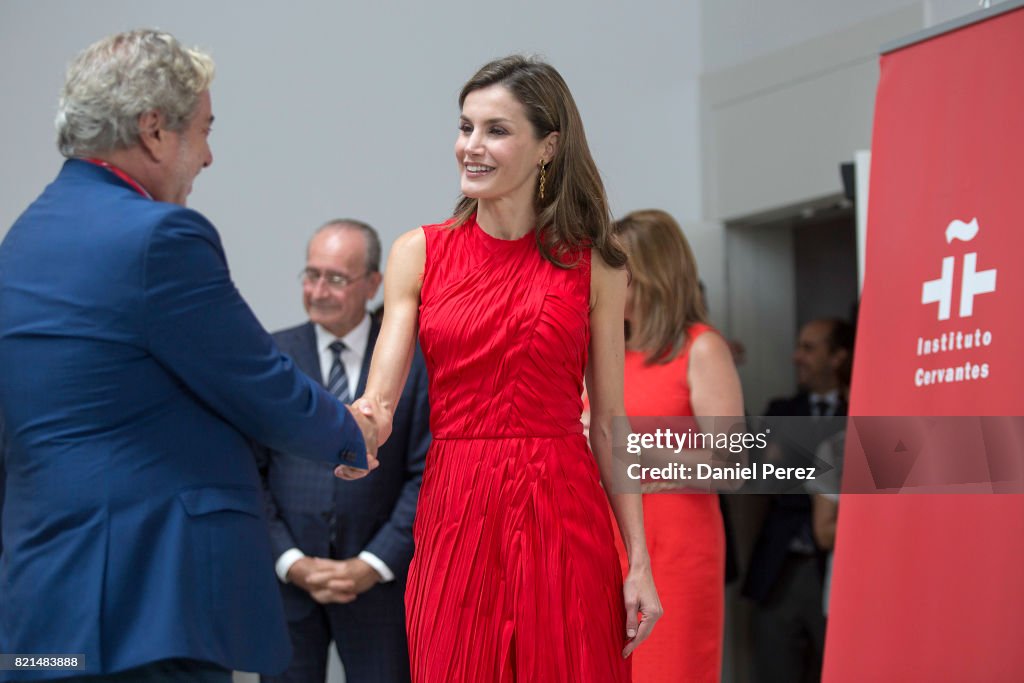 Queen Letizia Meets Directors of Cervantes Institutes in Malaga