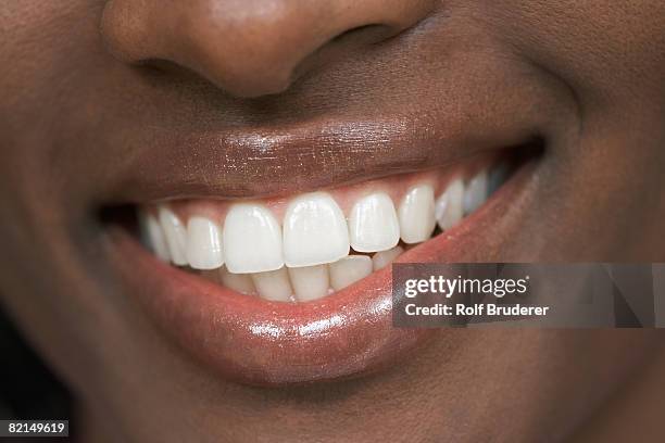 close up of african woman?s mouth - smile lips mouth stock pictures, royalty-free photos & images