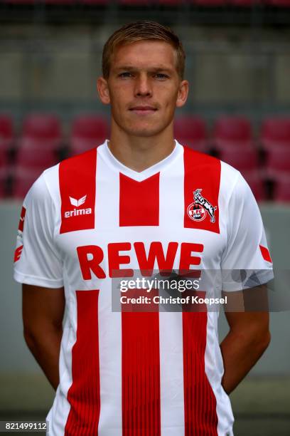 Artjoms Rudnevs of 1. FC Koeln poses during the team presentation at RheinEnergie Stadion on July 24, 2017 in Cologne, Germany.