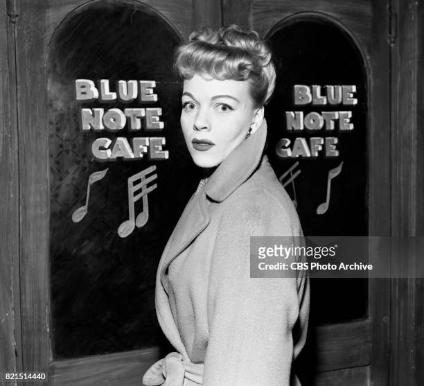 Television series, Crime Photographer. Maria Riva appears in episode: The Last Mobster. Image dated May 1, 1952. New York, NY.