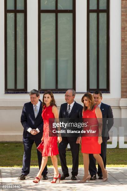 Queen Letizia of Spain, Mayor of Malaga Francisco de la Torre and President of Andalucia Region Susana Diaz inaugurate the annual meeting with...