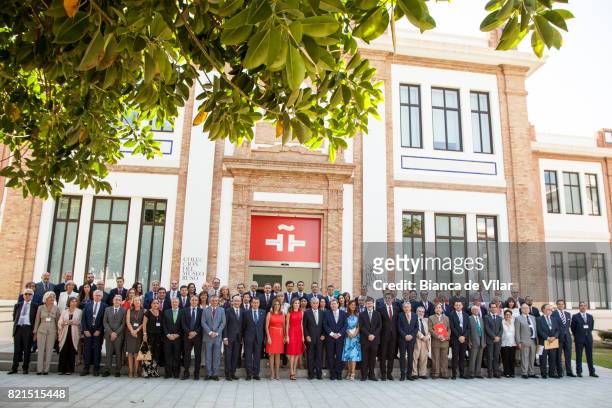 Queen Letizia of Spain inaugurates the annual meeting with director of Cervantes Institutes at Museo Ruso San Petersburgo on July 24, 2017 in Malaga,...
