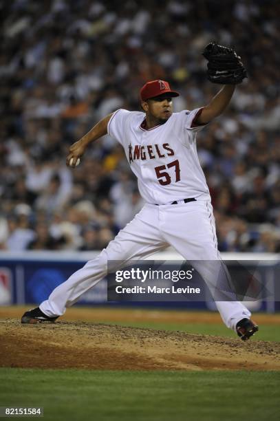 Francisco Rodriguez of the Los Angeles Angels of Anaheim pitches during the 79th MLB All-Star Game at the Yankee Stadium in the Bronx, New York on...