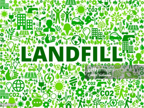 landfill environmental conservation vector icon pattern - articulated dump truck stock illustrations