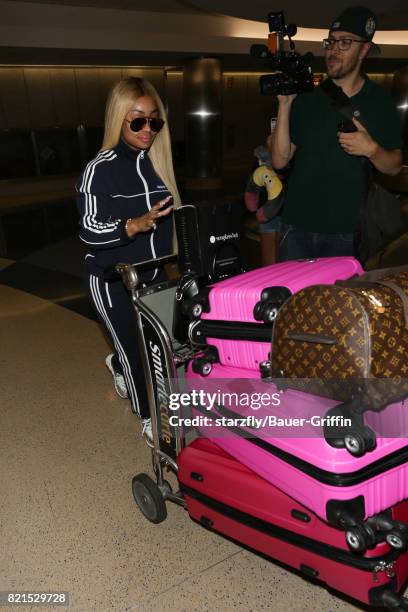 Blac Chyna is seen at LAX on July 23, 2017 in Los Angeles, California.