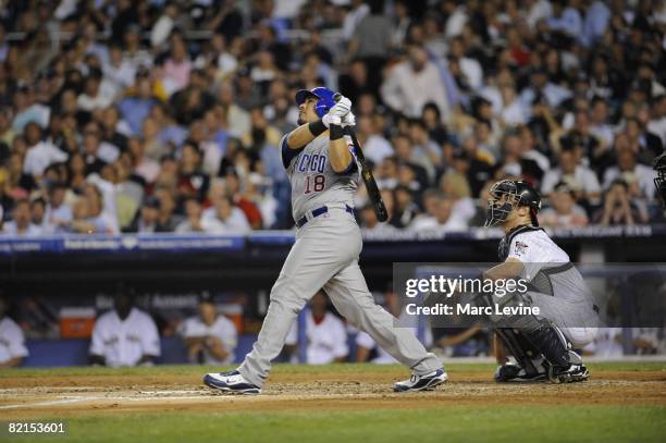 Geovany Soto of the Chicago Cubs bats during the 79th MLB All-Star Game at the Yankee Stadium in the Bronx, New York on July 15, 2008. The American...