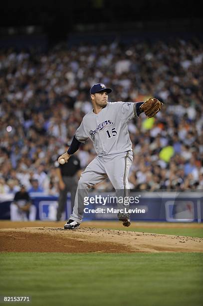 Ben Sheets of the Milwaukee Brewers pitches during the 79th MLB All-Star Game at the Yankee Stadium in the Bronx, New York on July 15, 2008. The...