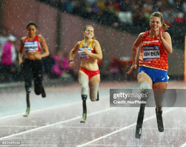 Marlou van Rhijn of Nederland winner of Women's 200m T44 Final during World Para Athletics Championships at London Stadium in London on July 23, 2017