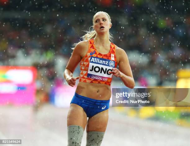 Marlou van Rhijn of Nederland winner of Women's 200m T44 Final during World Para Athletics Championships at London Stadium in London on July 23, 2017