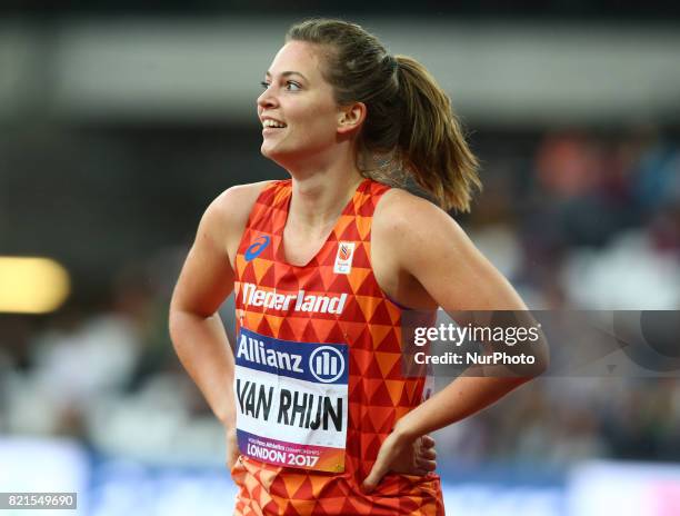Marlou van Rhijn of Nederland winner of Women's 200m T44 Final during World Para Athletics Championships at London Stadium in London on July 23, 2017