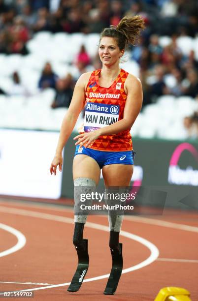 Marlou van Rhijn of Nederland winner of Women's 200m T44 Final during World Para Athletics Championships at London Stadium in London on July 23, 2017