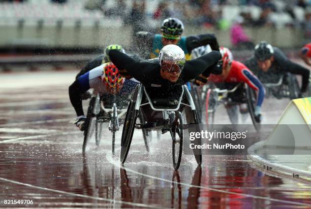 Marcel Hug of Switzerland Men's 5000m T54 Final during World Para Athletics Championships at London Stadium in London on July 23, 2017