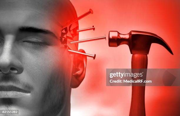 headache - chipped nails stock illustrations