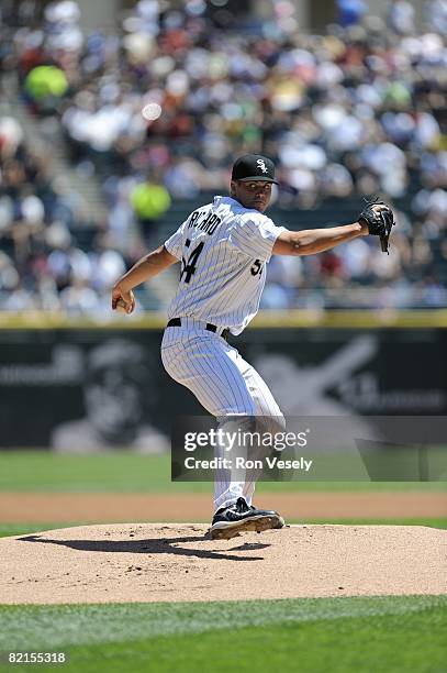 Clayton Richard of the Chicago White Sox pitches while making his Major League debut during the game against the Texas Rangers at U.S. Cellular Field...