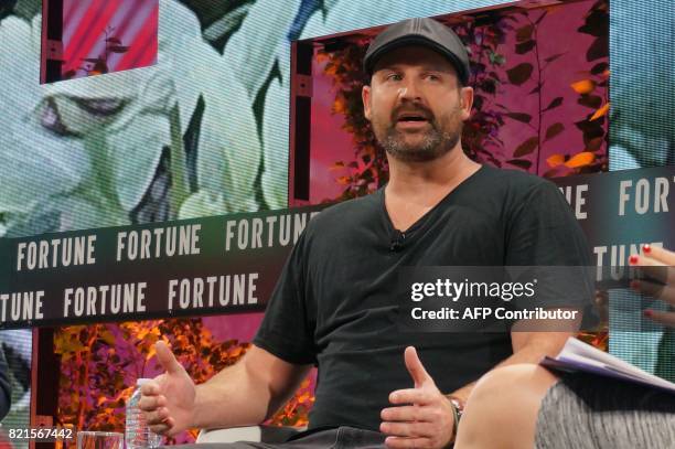 Tom Kentley-Klay, CEO, Zoox, speaks July 17, 2017 at the Fortune Brainstorm Tech conference in Aspen, Colorado. / AFP PHOTO / ROB LEVER