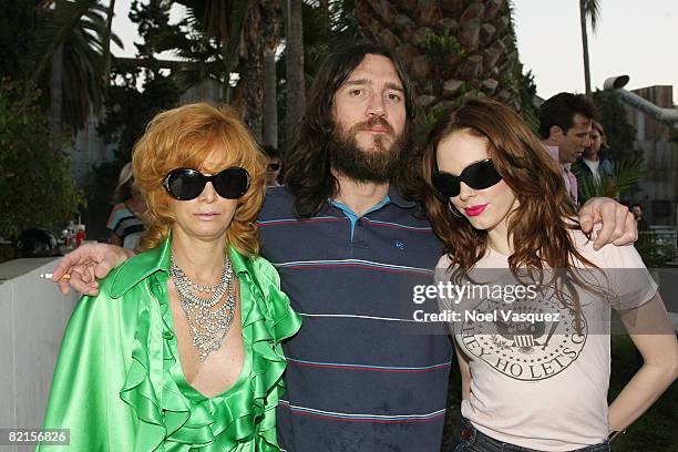 Linda Ramone, John Frusciante and Rose McGowan attend the Tribute To Johnny Ramone at the Forever Hollywood Cemetery on August 1, 2008 in Los...