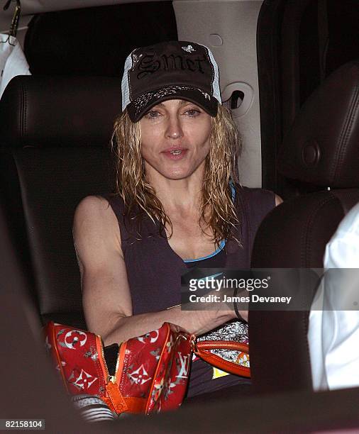 Singer Madonna visits the Kabbalah Center in Manhattan on August 1, 2008 in New York City.