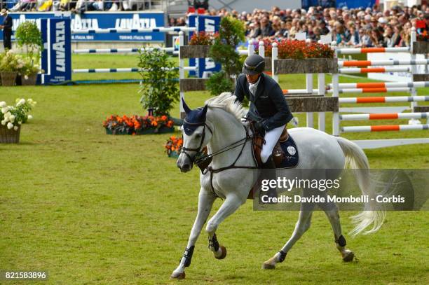 The winner Gregory Wathelet of Belgium, riding Coree during Rolex Grand Prix CHIO World Equestrian Festival Aachen on July 23, 2017 in Aachen,...