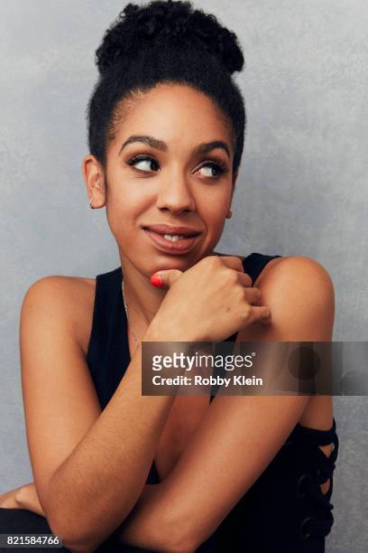 Actress Pearl Mackie from BBC America's 'Doctor Who' poses for a portrait during Comic-Con 2017 at Hard Rock Hotel San Diego on July 22, 2017 in San...