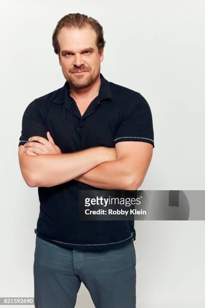 Actor David Harbour from Netflix's 'Stranger Things' poses for a portrait during Comic-Con 2017 at Hard Rock Hotel San Diego on July 22, 2017 in San...
