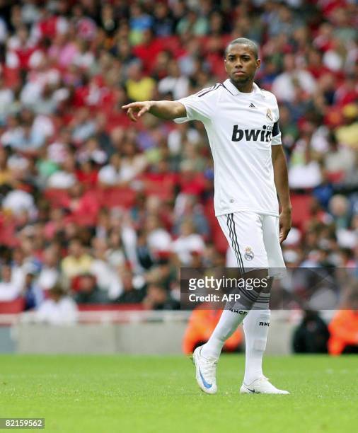 Real Madrid's footballer Robinho in action against SV Hamburg during the Emirates Cup competition at the Emirates stadium in north London, on August...
