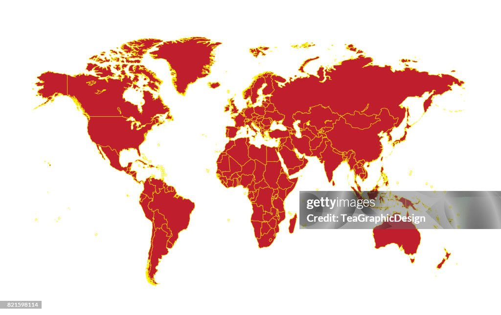 Cod World Map Borders World Map With Borders Vector High-Res Vector Graphic - Getty Images