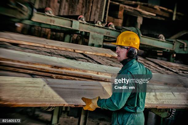 planks in a sawmill - depósito de madeiras imagens e fotografias de stock